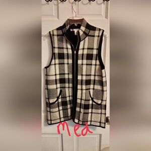 Max Studio Black and White Plaid Vest